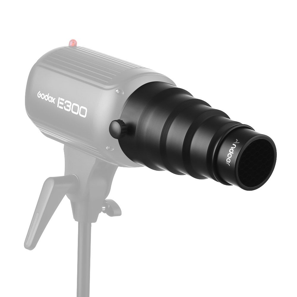98mm Mini Flash Mount Metal Snoot With Honeycomb