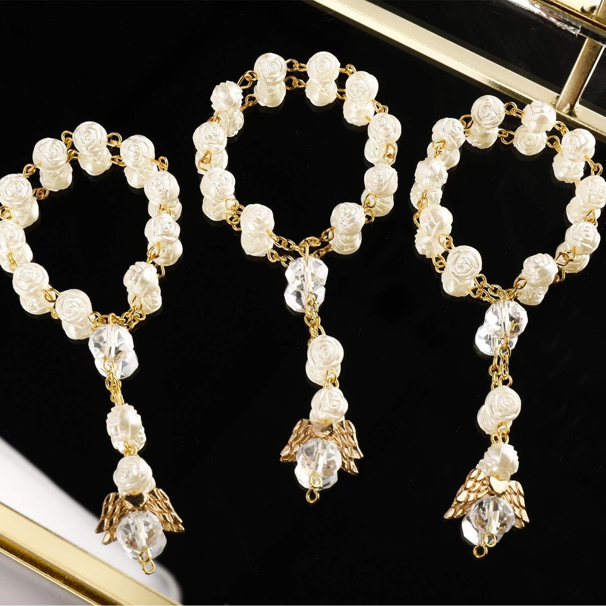 30 PCS Baptism Rosary Acrylic Rosary Beads Mini Rosaries