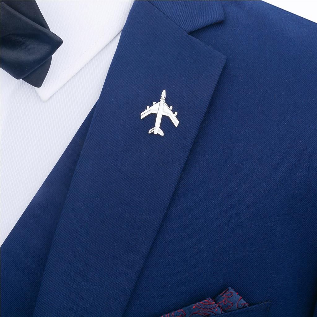 2Pcs Camera Airplane Brooches Jewelry Men Suit Collar Corsage