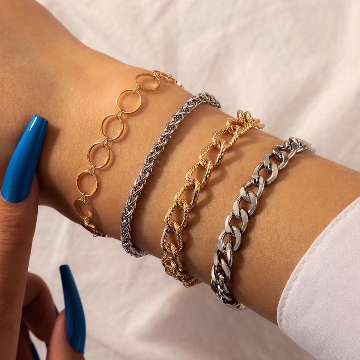 Simple Bracelets Thick Chain Hollow Bracelets