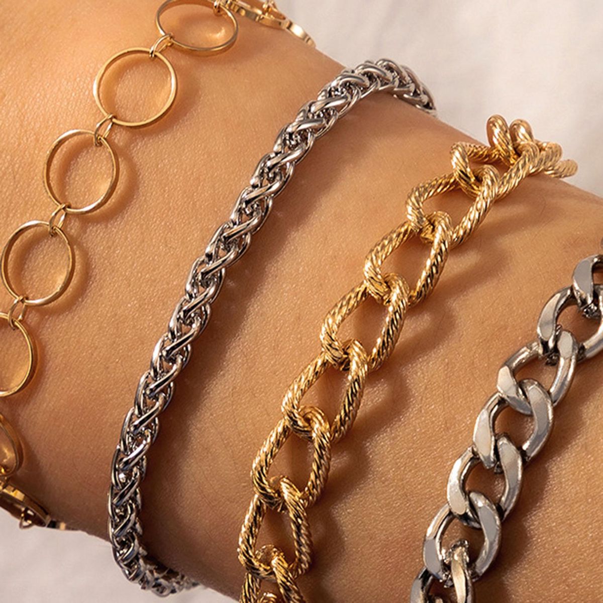 Simple Bracelets Thick Chain Hollow Bracelets