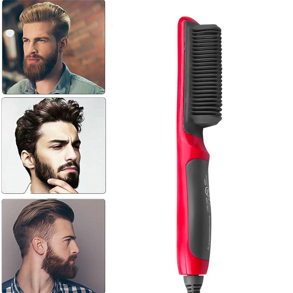 Hair Straight Electric Hair Straightener Steam Hot Comb Beard Straightener Styler Brush Hair Styling Tools For Women EU Without Box