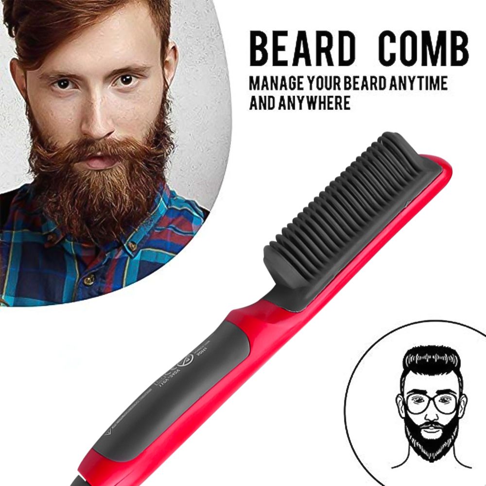 Hair Straight Electric Hair Straightener Steam Hot Comb Beard Straightener Styler Brush Hair Styling Tools For Women EU Without Box