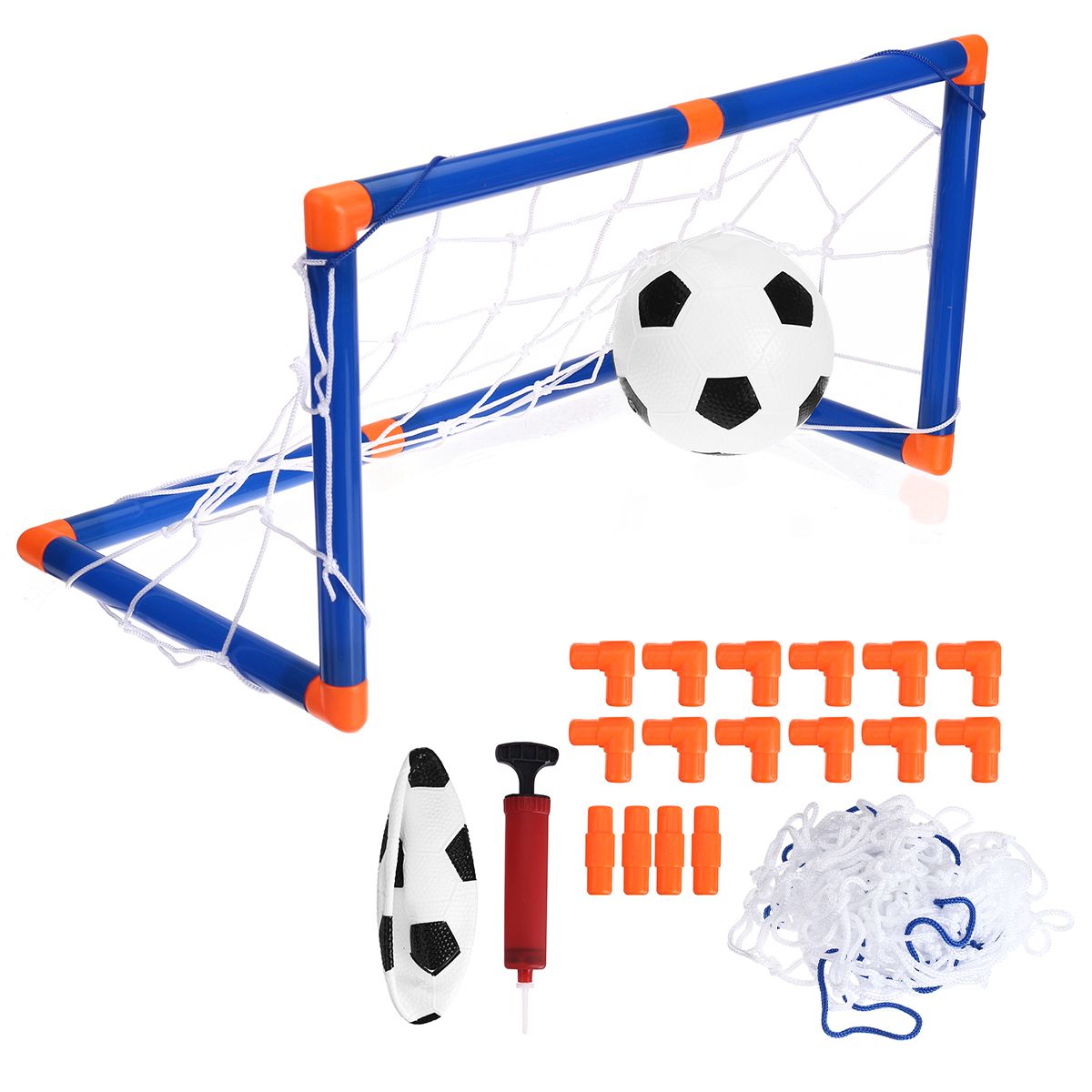 Youth Soccer Goal Net Football Sports Pump Set Outdoor Indoor Training Children Football+Goal Net（2 Door）