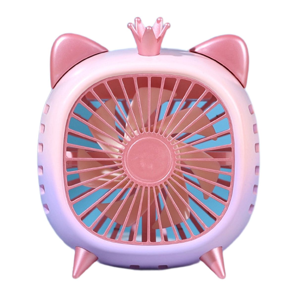 Desk Fan Quiet 3 Speeds Strong Wind Creative Cartoon-Pink