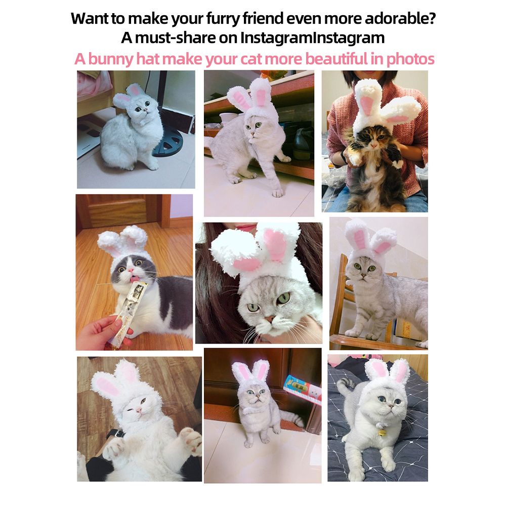 Cute Pet Rabbit Ears Hat For Cat Cosplay Clothes Fancy Pet