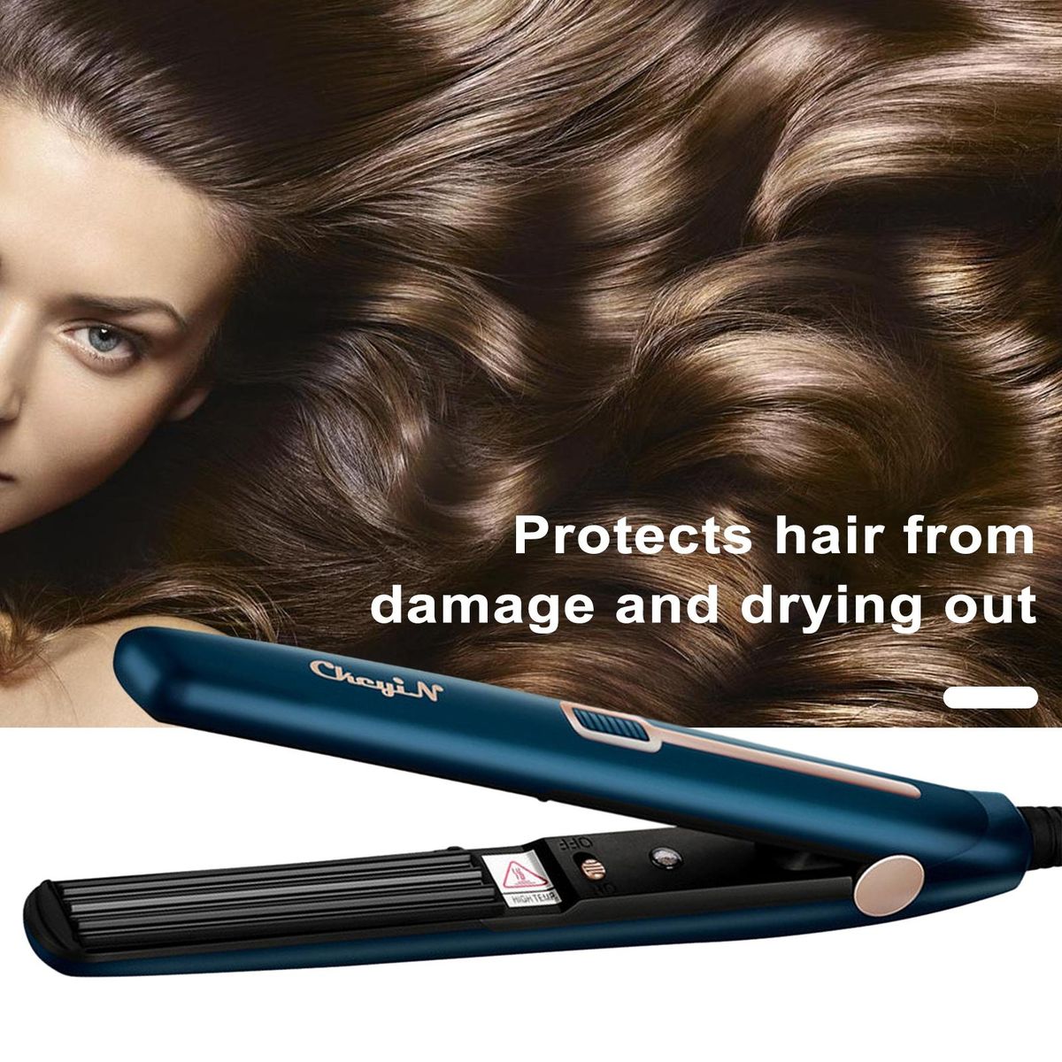 Curling Iron for Damage-free Hair Fast Heat 2-in-1 Hair Straightener EU Plug