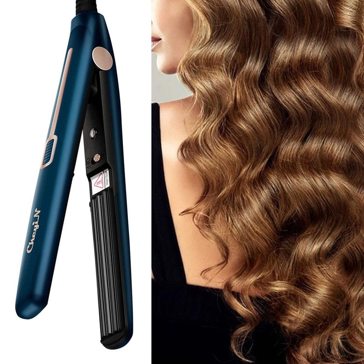 Curling Iron for Damage-free Hair Fast Heat 2-in-1 Hair Straightener EU Plug