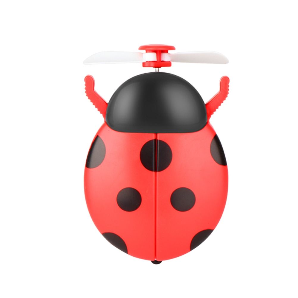 Mini Portable Ladybird Shaped USB Rechargeable Fan LED-Red