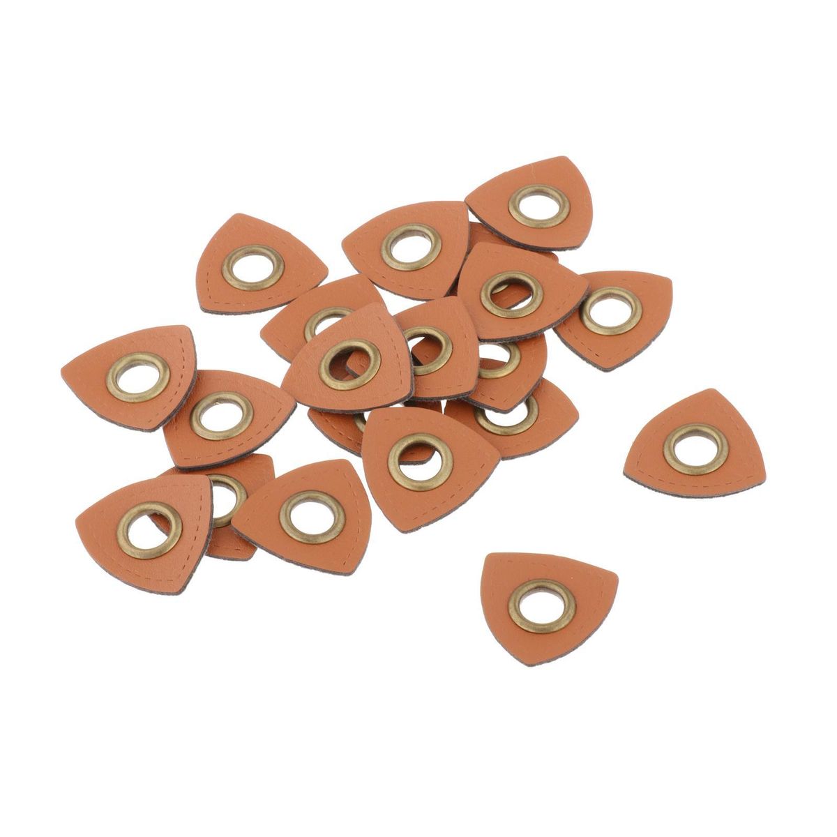 20pcs Patches Badges Patch Labels Eyelets Brown Triangle