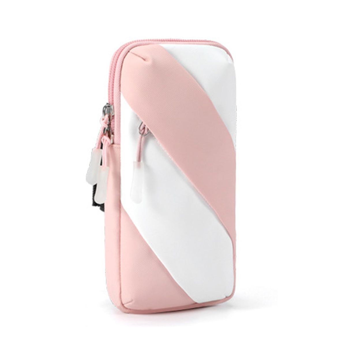 Sports Wrist Bag Fitness Gym Phone Arm Holder Pink White