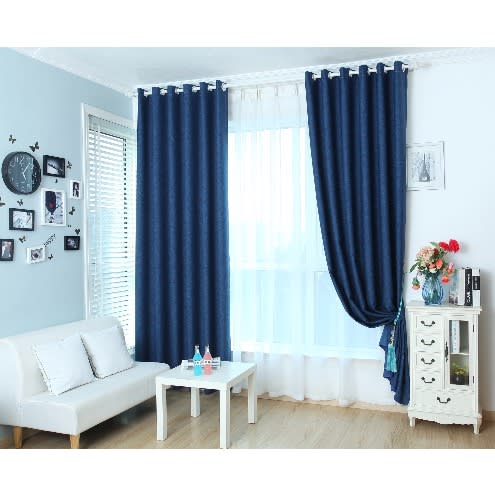 7.5ft By 7.5ft High Quality Curtains - Navy Blue