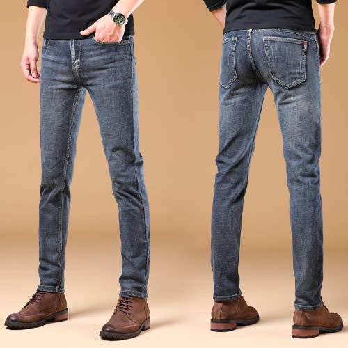 2 In 1 Black And Blue Denim Straight Jeans