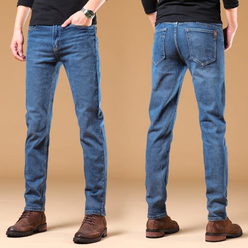2 In 1 Black And Blue Denim Straight Jeans