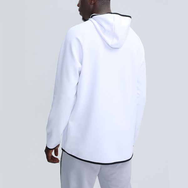 Long-sleeved Solid Color Hooded Sports Sweater Men's Stand-up Collar Fashion Sports Hipster Training Fitness Sweater