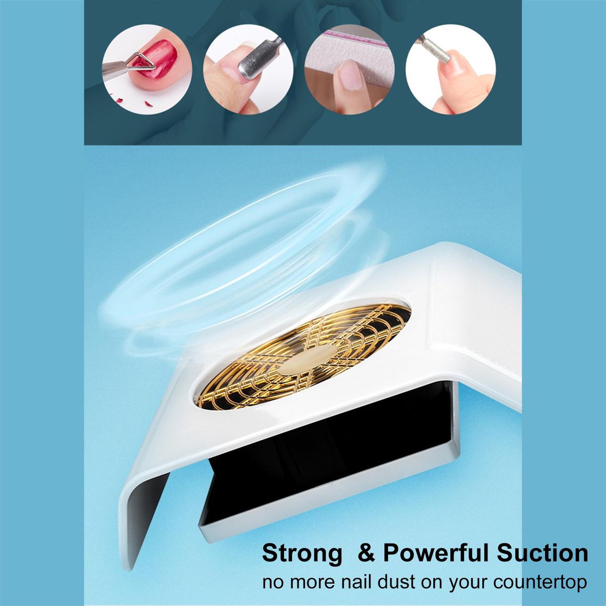 40W Nail Art Salon Suction Dust Machine Dust Collector Vacuum Cleaner Nail Art Device Manicure Salon Tool