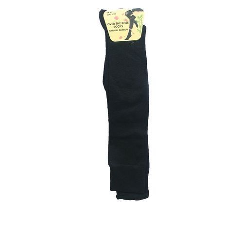 3 QTYS Over Knee High Socks- Black (UK 4-7)