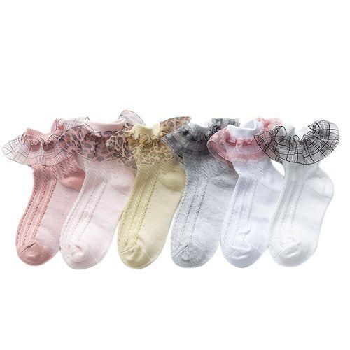 Children's Socks Mesh Gi Princess Lace Socks Leopard Lace