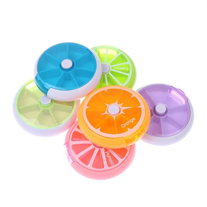 1PC Portable Mini Pill Cases 7 Weekly Pills Organizer Case Medicine Organizer Box Plastic Pill Container Drug Tablet Dispenser Green