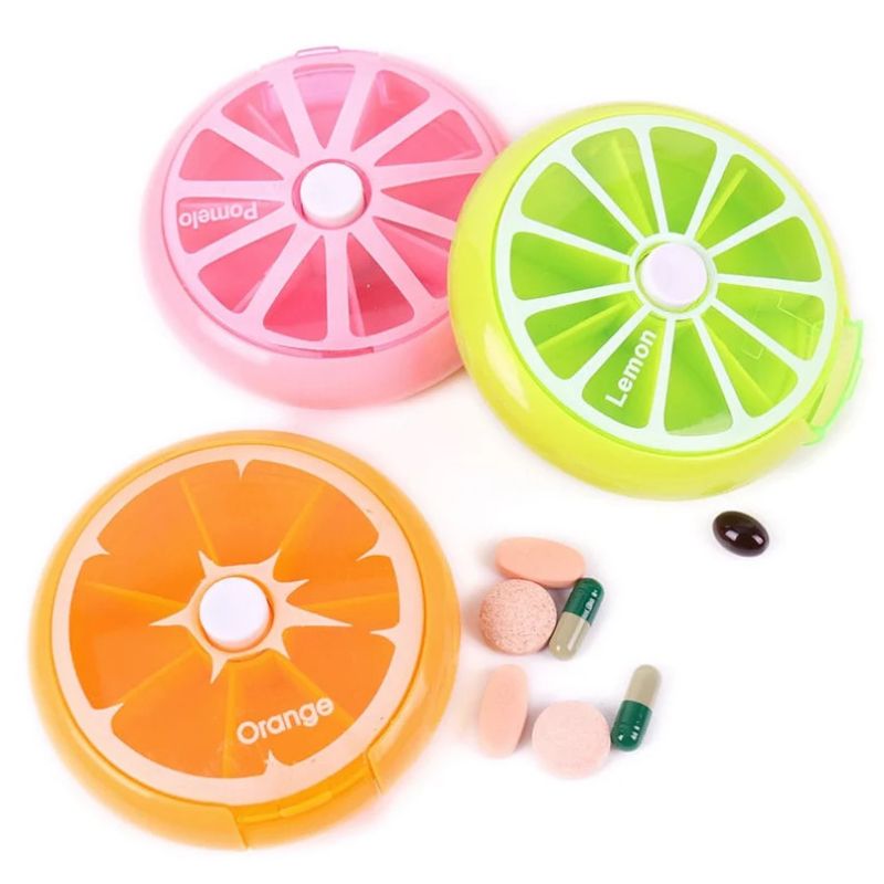 1PC Portable Mini Pill Cases 7 Weekly Pills Organizer Case Medicine Organizer Box Plastic Pill Container Drug Tablet Dispenser Green
