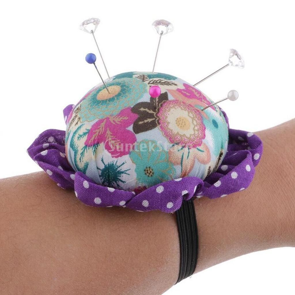 Lovely Wrist Pin Cushion Pumpkin Shape Wearable  Cushions With Blue