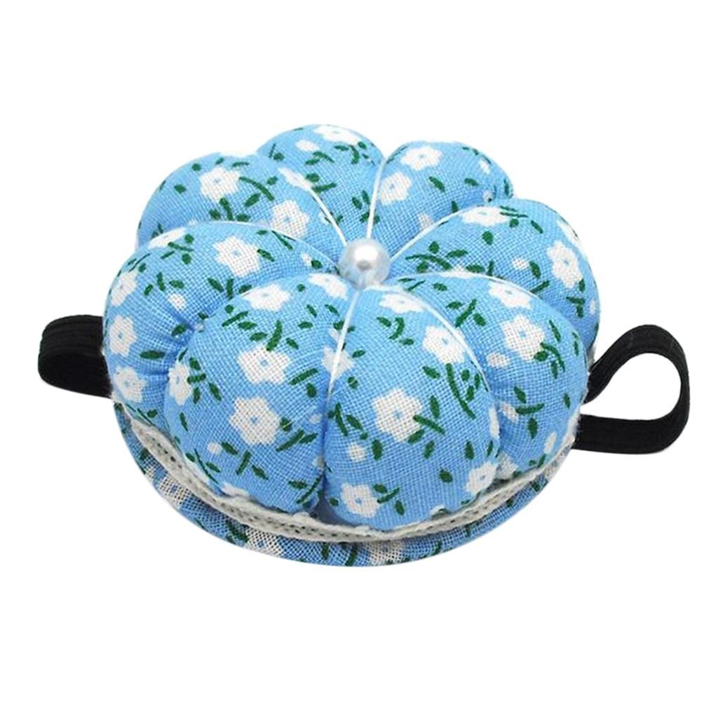 Lovely Wrist Pin Cushion Pumpkin Shape Wearable  Cushions With Blue