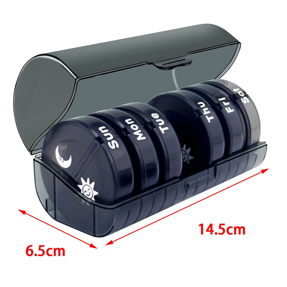 Compact 7-Day Weekly  Organizer Vitamins Storage Dispenser Travel