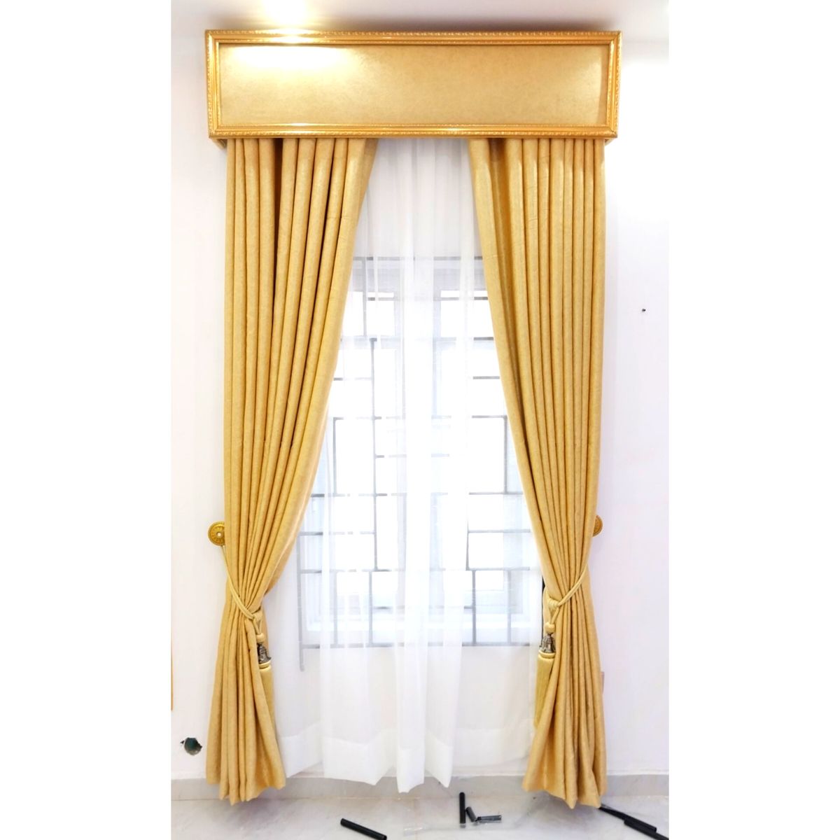 7.5ft By 7.5ft High Quality Curtain-Gold With Rings