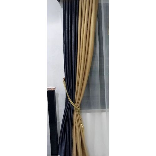High Quality Combo Curtains Set -Gray & Gold