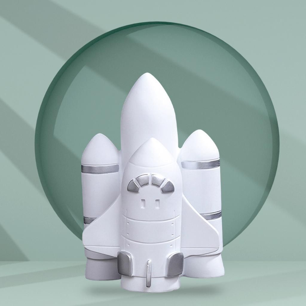 Astronaut Figurines Sculpture Bar Nursery Bookshelf Rocket Silver