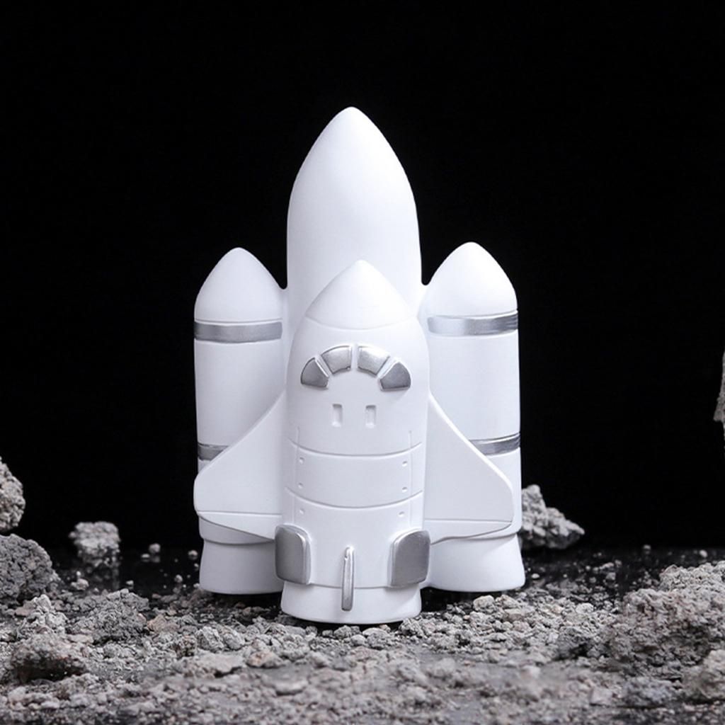 Astronaut Figurines Sculpture Bar Nursery Bookshelf Rocket Silver