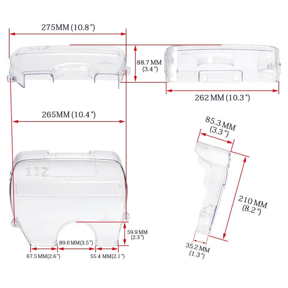Clear Cam Gear Timing Belt Cover for Toyota Supra 1Jz