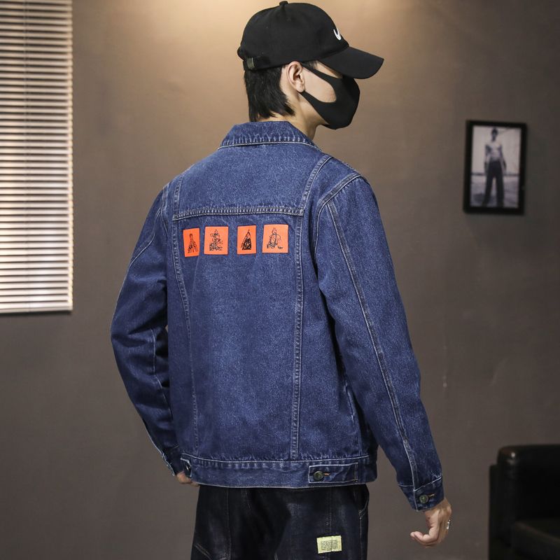 2021 New Men's Stretch Denim Jacket-Blue