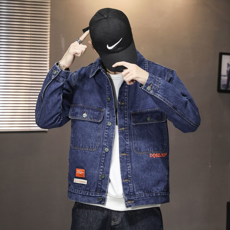 2021 New Men's Stretch Denim Jacket-Blue