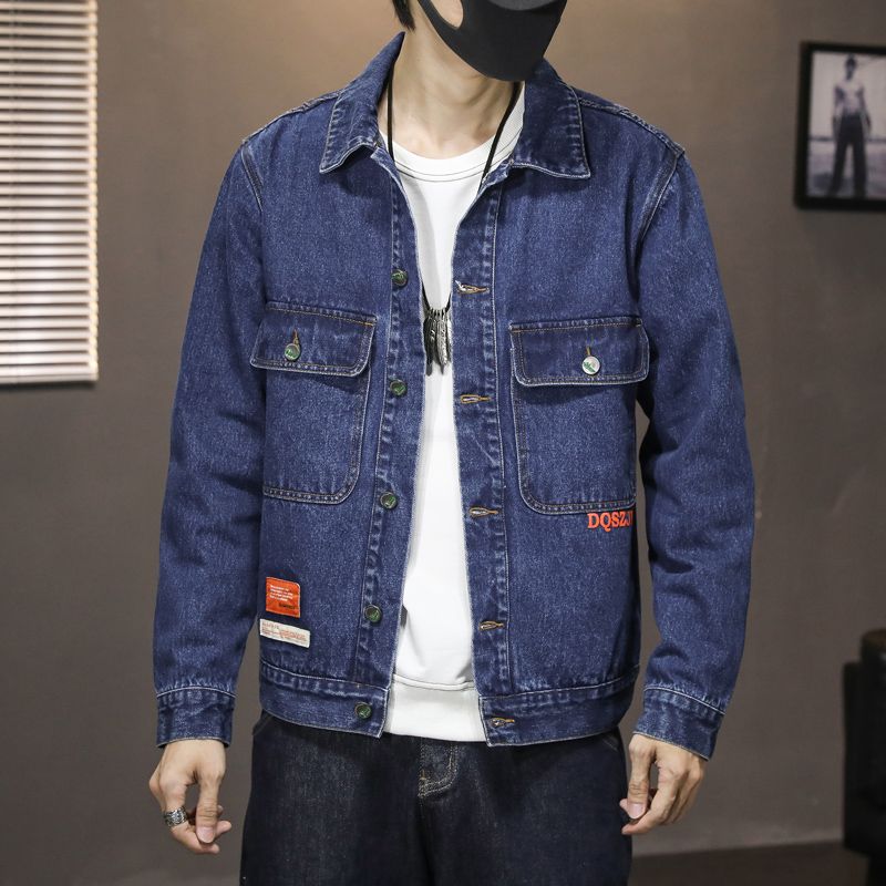 2021 New Men's Stretch Denim Jacket-Blue
