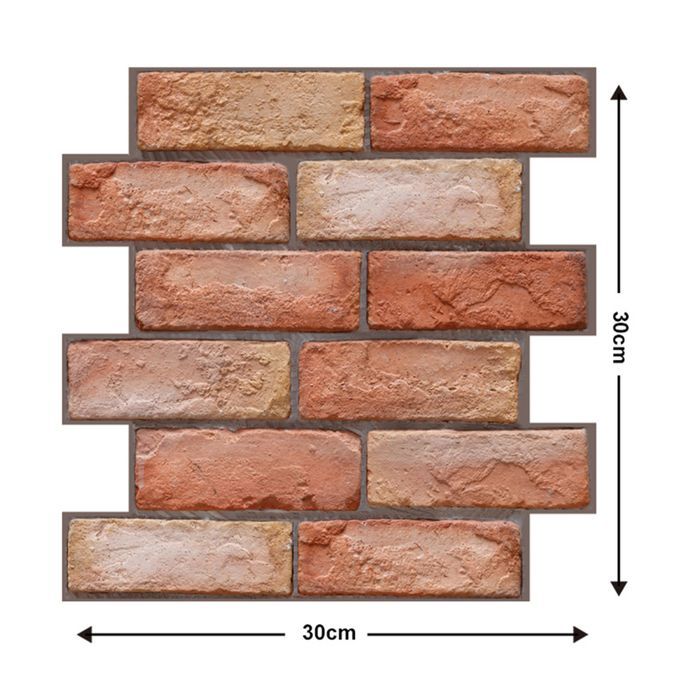 3 Dimension Red Brick Water-resistant Moistureproof