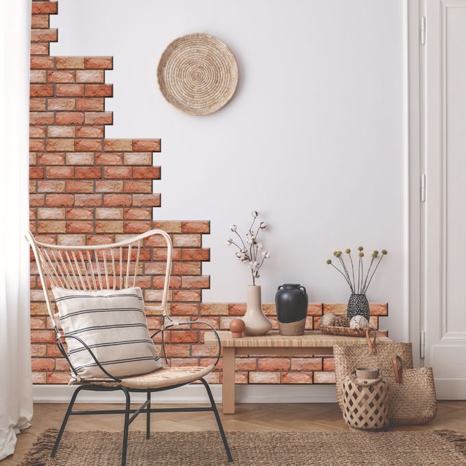 3 Dimension Red Brick Water-resistant Moistureproof