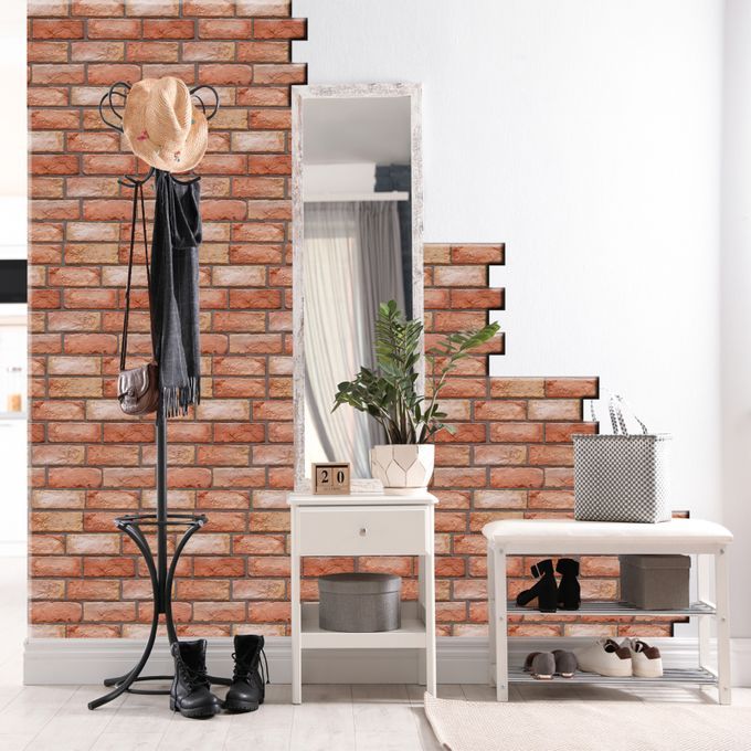 3 Dimension Red Brick Water-resistant Moistureproof