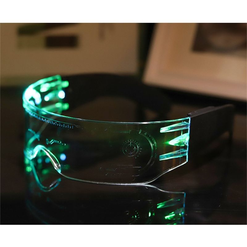 LED Visor Glasses Cyberpunk Light Up Glasses With 7 Colors