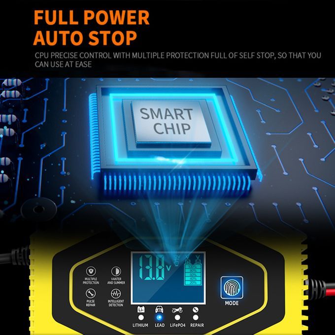 Full Auto Stop Car Battery Charger 12V/24V 2ah-150ah Lead
