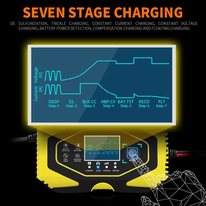 Full Auto Stop Car Battery Charger 12V/24V 2ah-150ah Lead