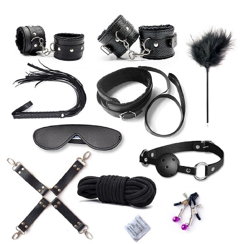 10 Pcs/set Y  PU Leather  Bondage Set  Hand Cuffs