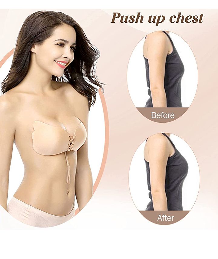 Woman Women Lady Ladies Invisible Backless Strapless Silicone Sticky Gel Bra