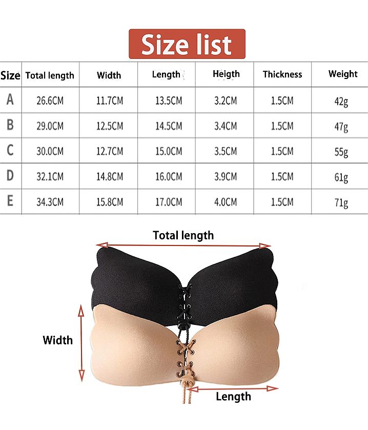 Woman Women Lady Ladies Invisible Backless Strapless Silicone Sticky Gel Bra