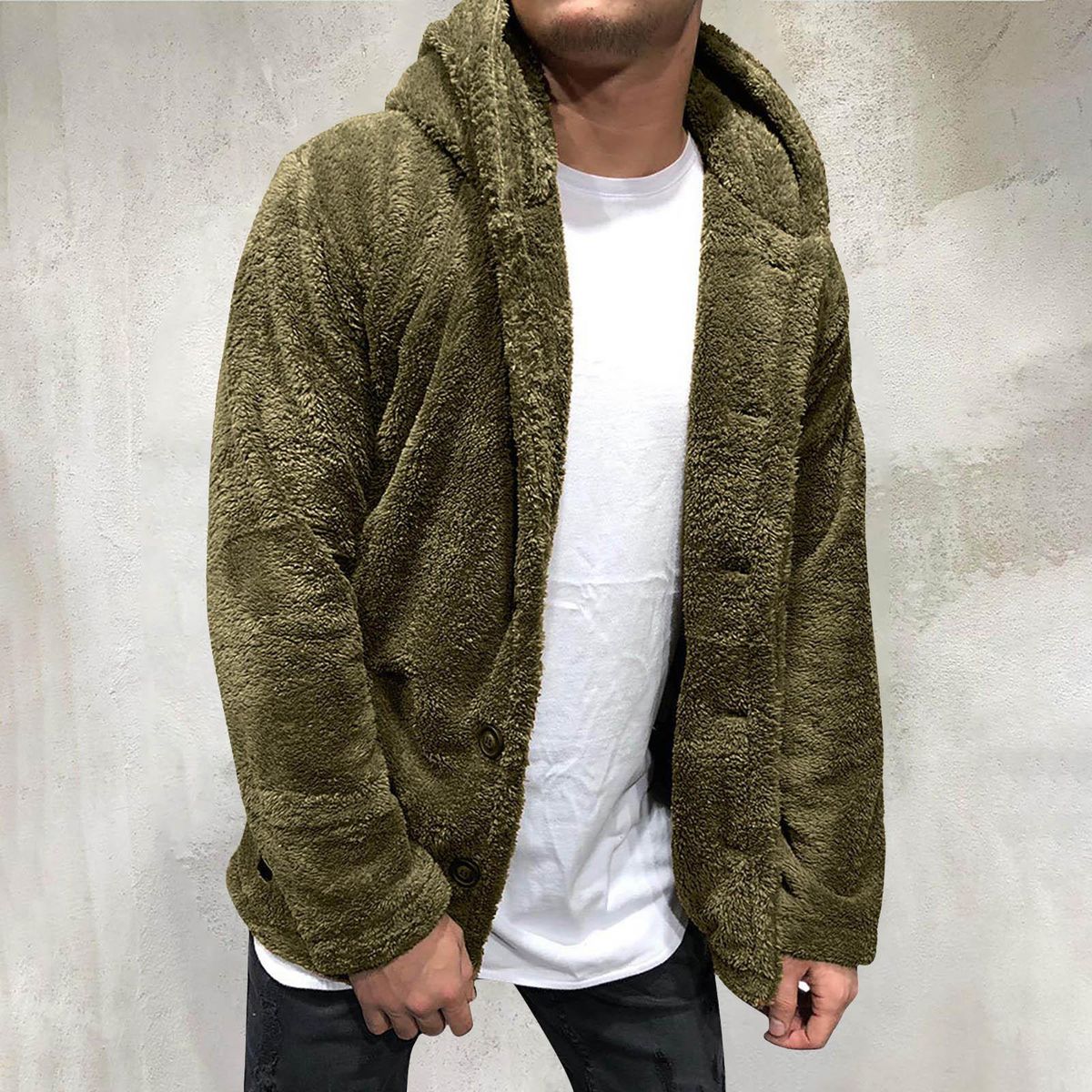 Men's jacket winter plush casual jacket