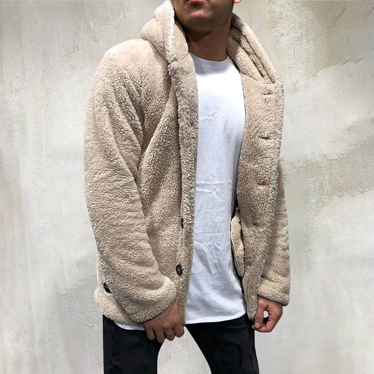 Men's jacket winter plush casual jacket