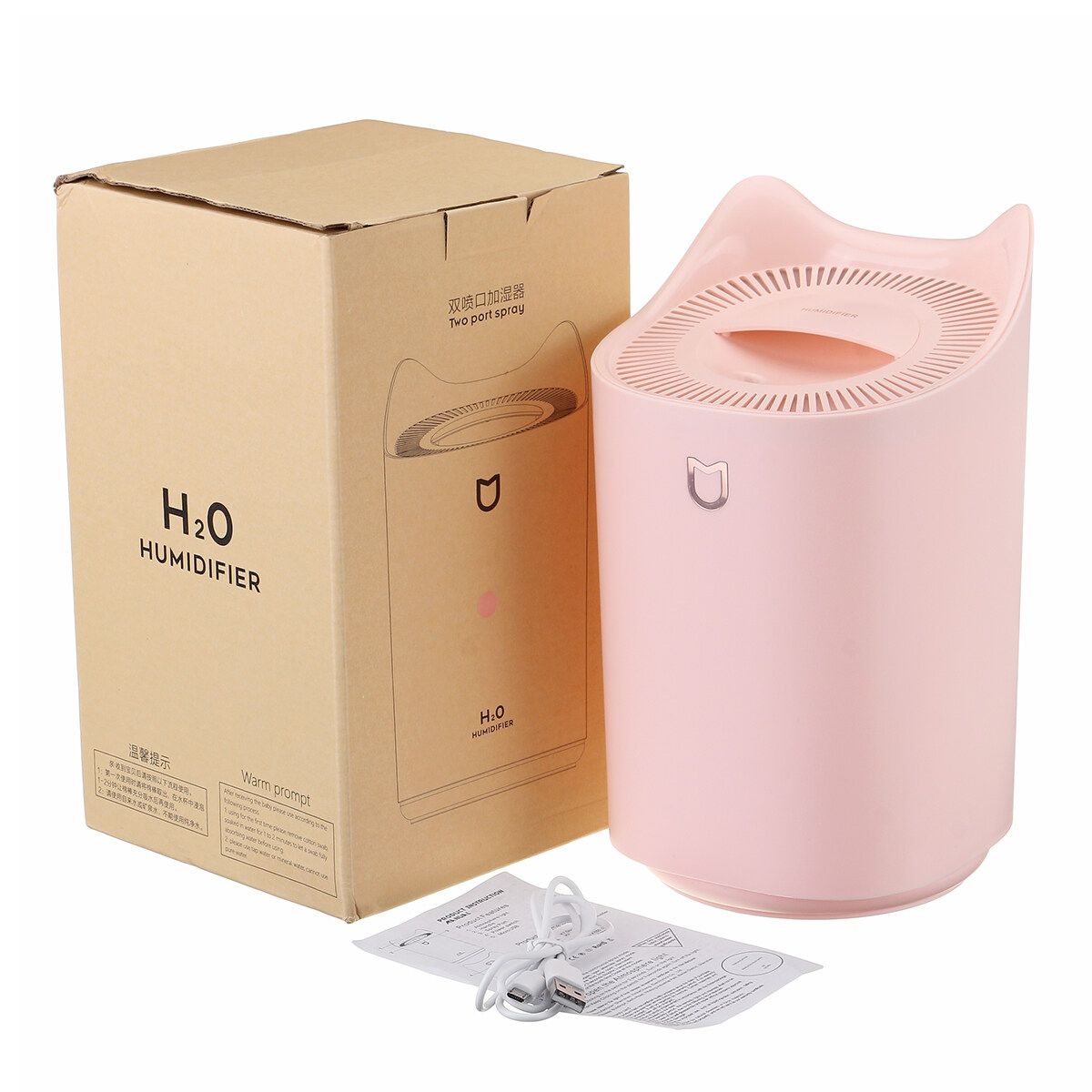 3.3L Humidifier USB Large Capacity Home Office Bedroom LED Lights Essential Oil Diffuser Waterless Auto Shut-off Pink