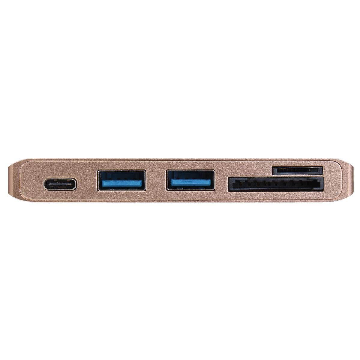 USB 3.1 With 3.0 Card Reader Extended Can Be Charged Material: ABS + Aluminum Alloy Features: Charge / Transfer Data Golden