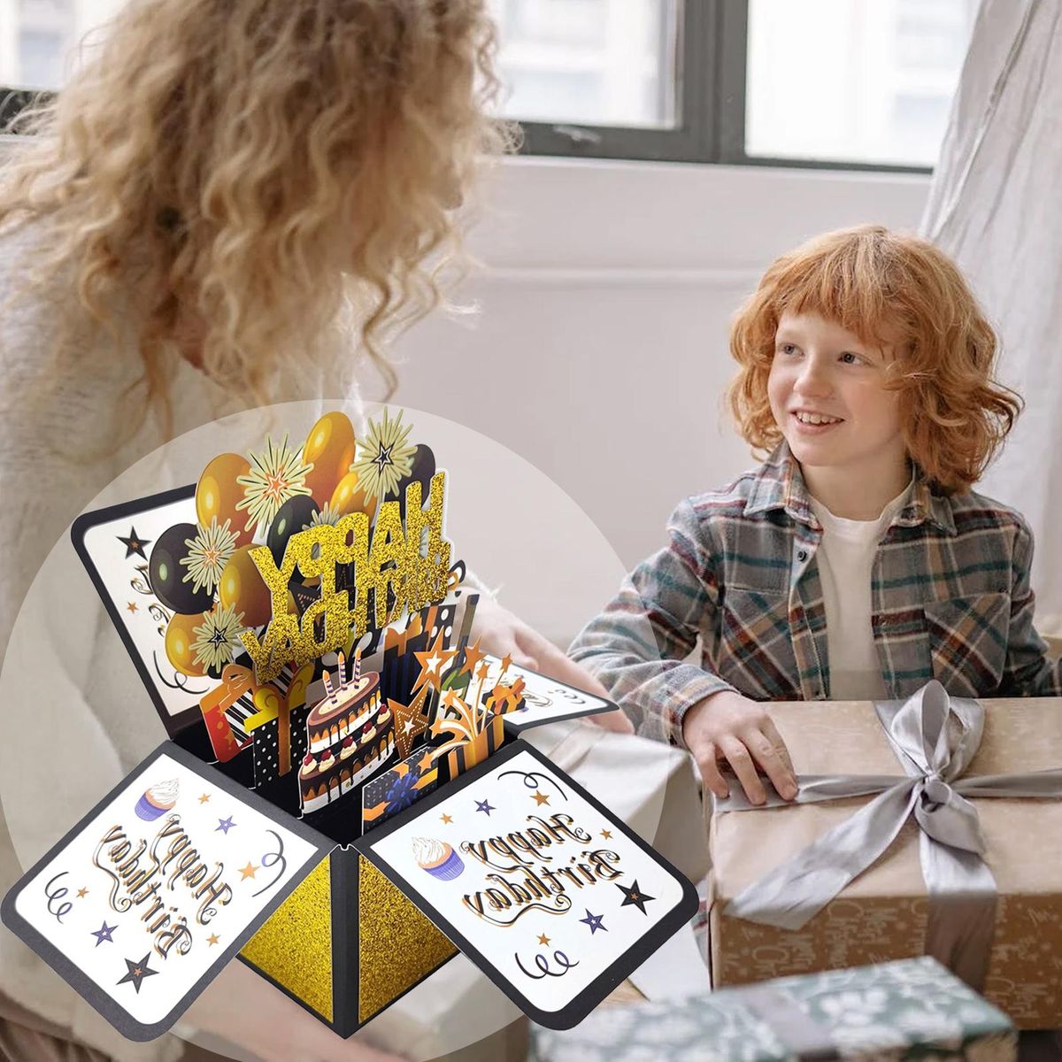 Handmade Greeting Card 3d Surprise Greeting Card Handmade Diy Birthday Golden