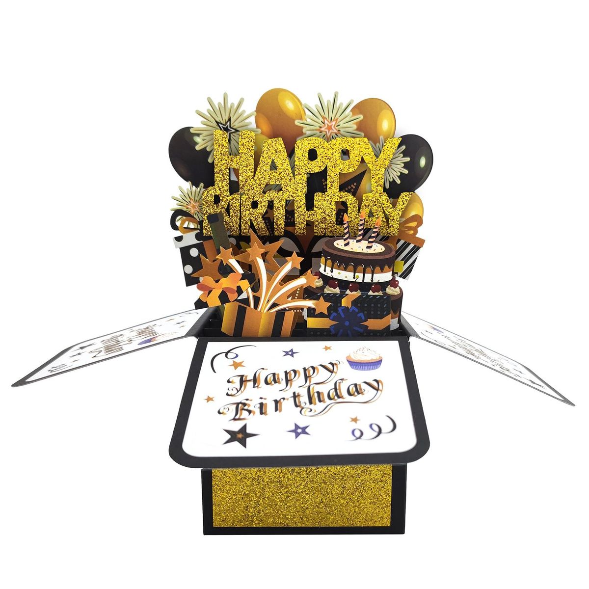 Handmade Greeting Card 3d Surprise Greeting Card Handmade Diy Birthday Golden